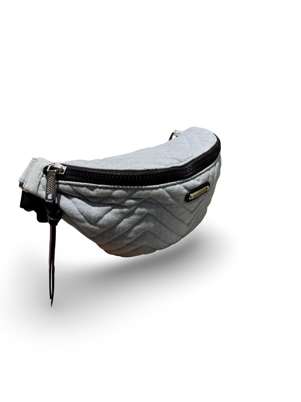 Rebecca Minkoff Quilted Light Gray Crossbody Waist Bag